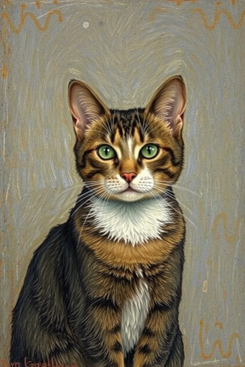 Portrait of a cat by Van Gogh