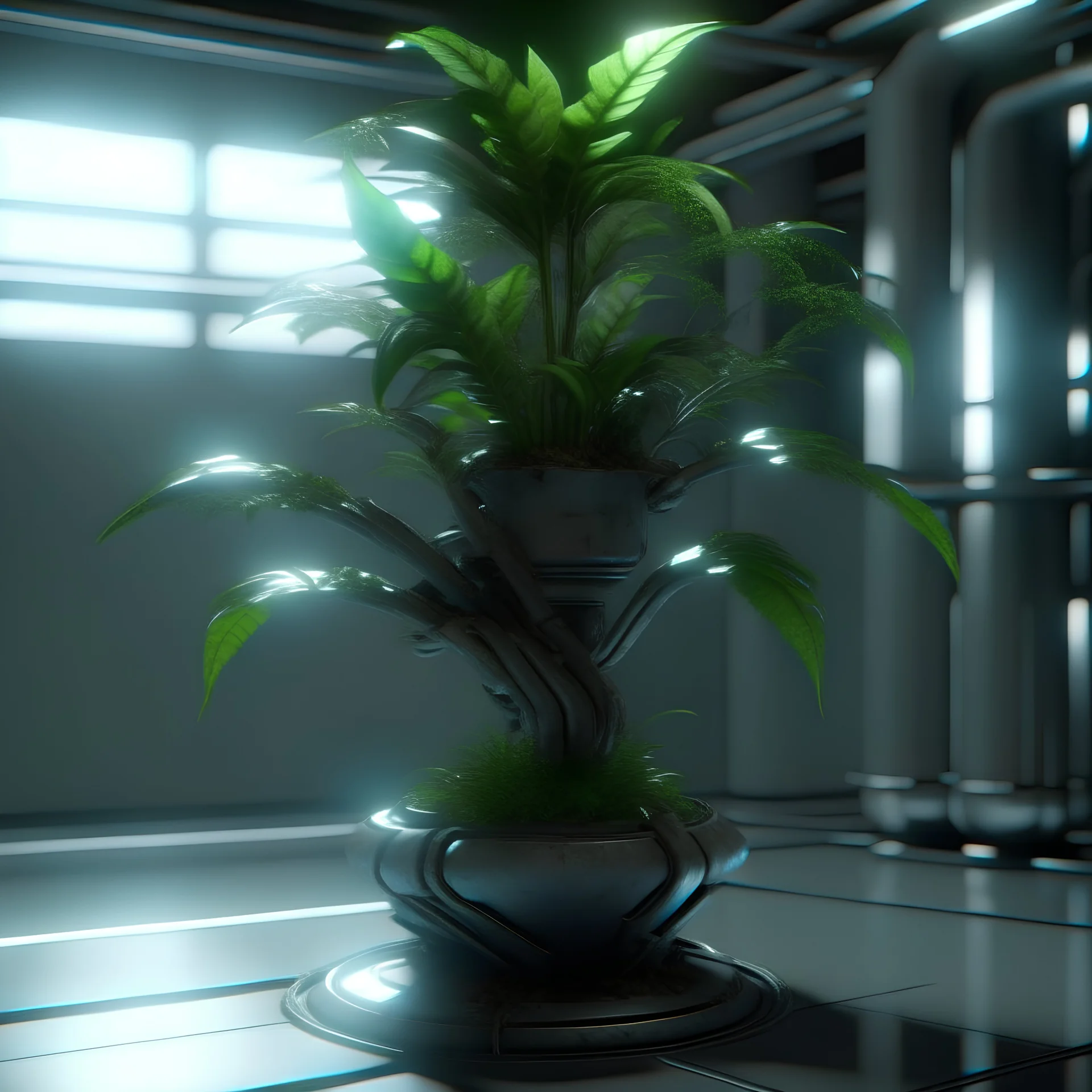 Realistic SCI-FI fantasy C02 plant