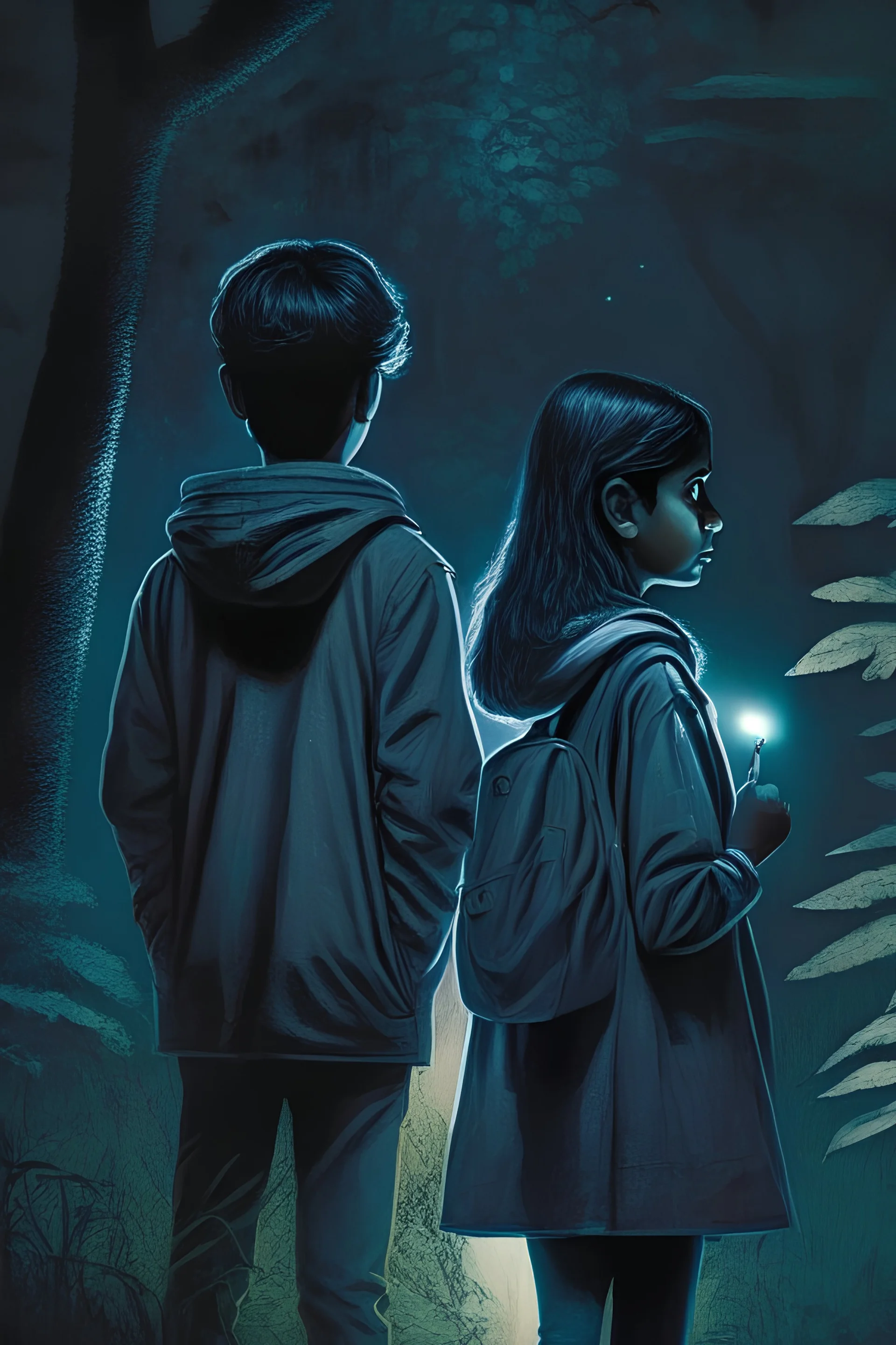 two small teenage detectives from New Delhi a boy and a girl they encounter a suspicious uspect in the park at night from the back