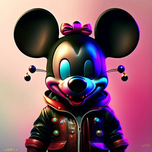 zombie mickey mouse hybrid, photorealism, movie screen capture, horror, sci-fi, retrofuturism,