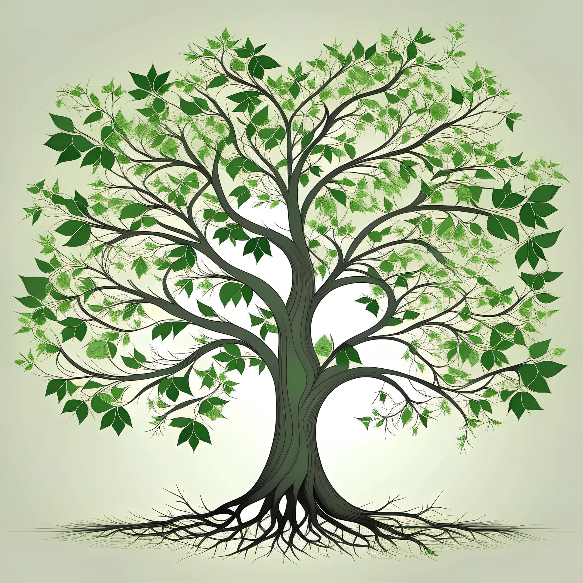 Tree with heartfelt branches ,vector illustrator