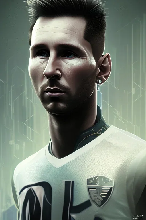 lionel Messi face style cyberpunk