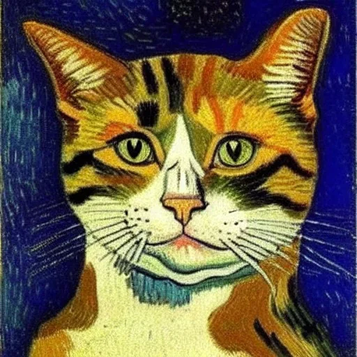 Portrait of a cat by Van Gogh