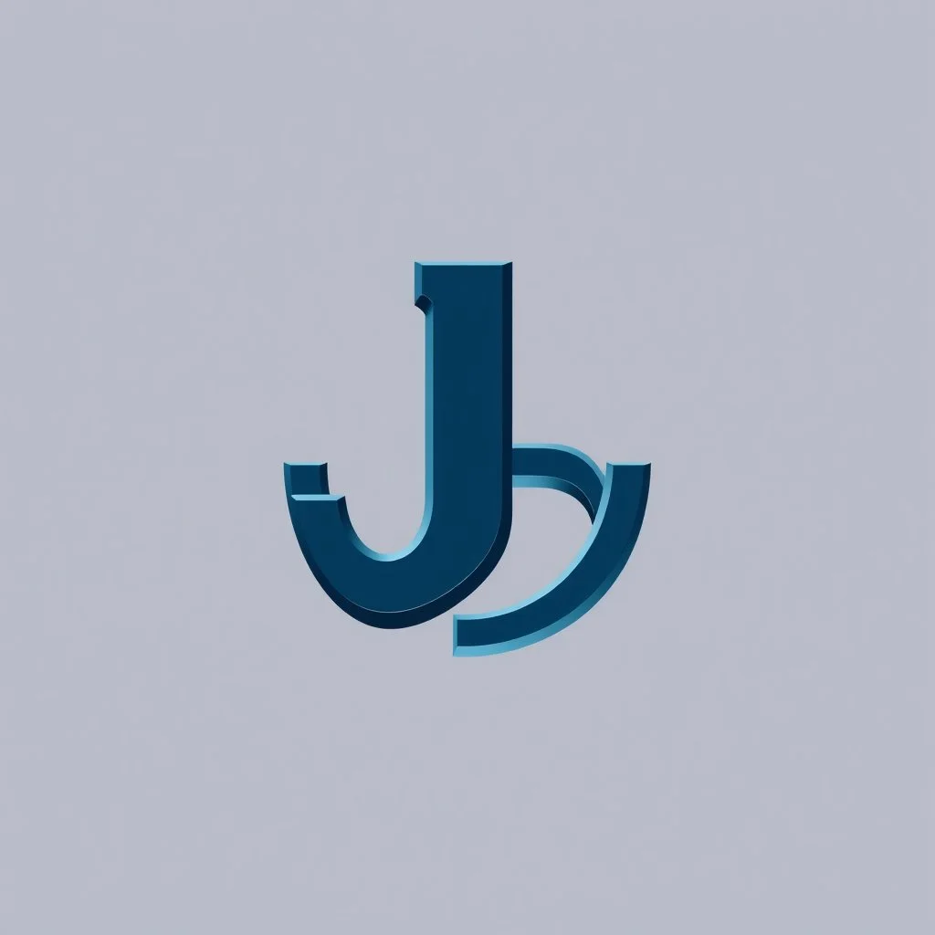 create a logo for me "J. Babakan" .i am an ai programmer artist i want a 3d graphical Logo ,ai ,code, flow charts blended at background