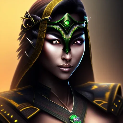 jade, mortal kombat, face, smile, dark skin color, dark ninja mask, black hair, brown eyes closed, woman