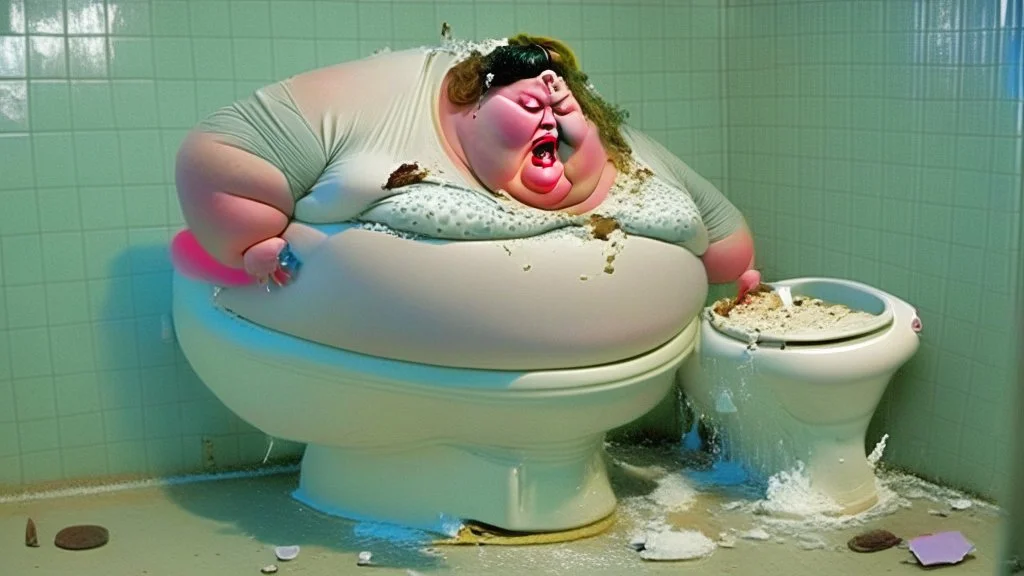 fat lady broken toilet