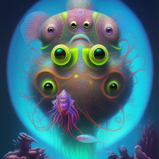 neon meate dream of a octafish, by Don van Vliet