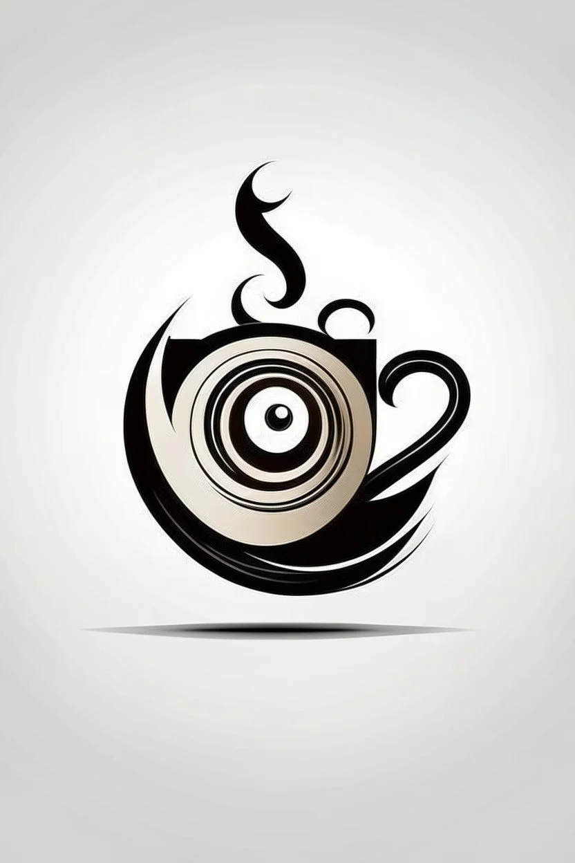 Logo combining the eye symbol with the coffee cup symbol