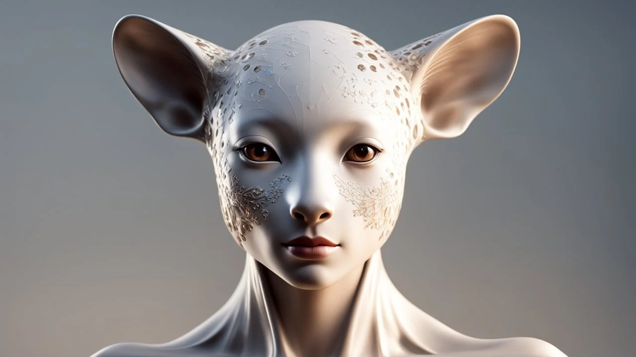 Strange, innovative, beautiful, unknown humanoid animal, exquisite body, striking skin, happy, intelligent, thoughtful, friendly, extreme characteristics, beautiful volumetric lighting, attractive composition, photorealistic, extremely detailed, chiascuro