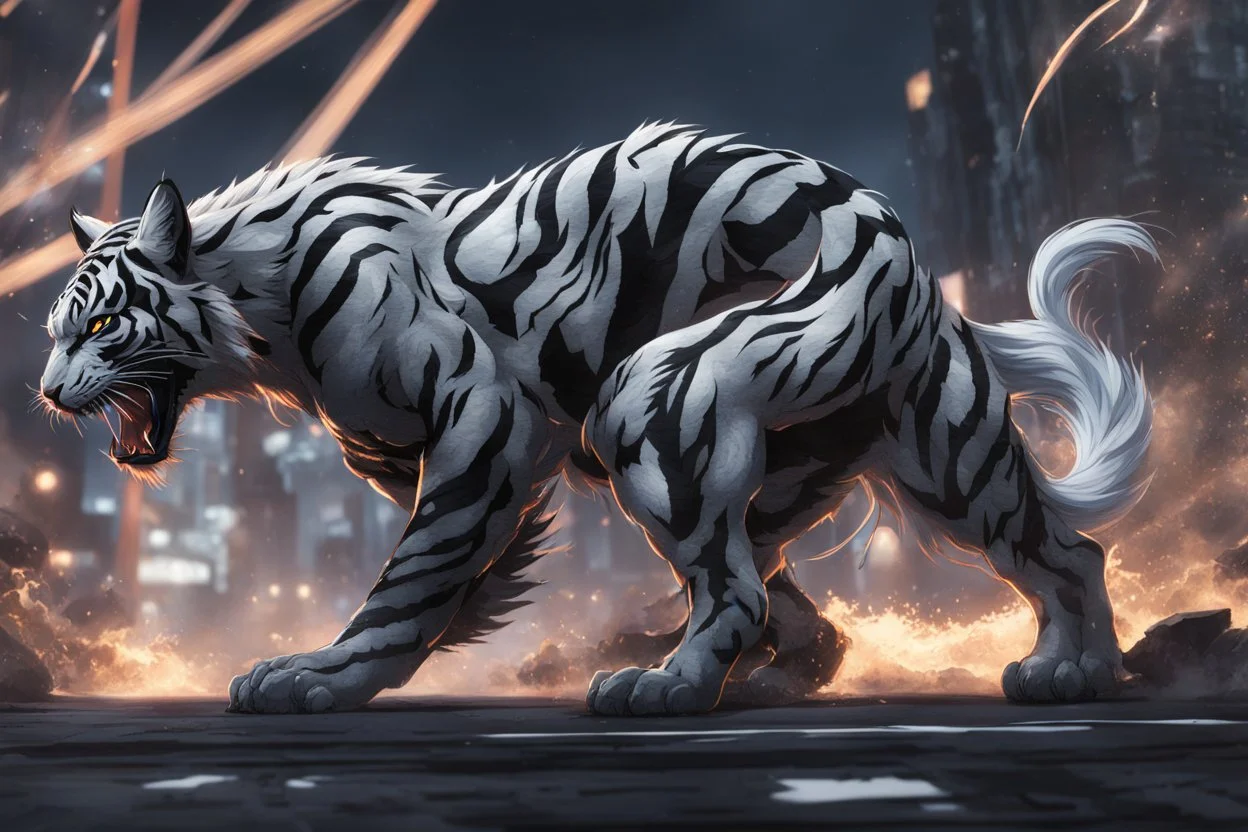 Venom beast in 8k solo leveling shadow artstyle, white tiger them, neon effect, close picture, full body, apocalypse, intricate details, highly detailed, high details, detailed portrait, masterpiece,ultra detailed, ultra quality