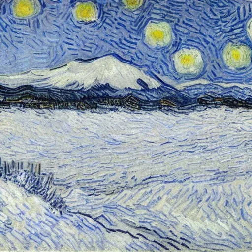 Snow field, by van gogh, Black and White, 4k