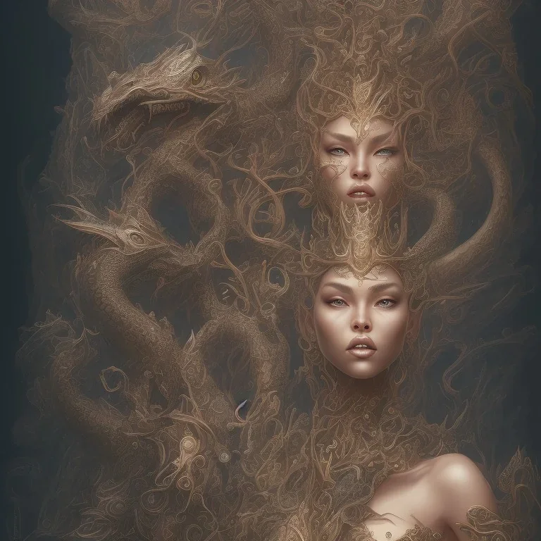 sango fantasy, fantasy magic, intricate, sharp focus, illustration, highly detailed, digital painting, concept art, matte, artgerm and paul lewin and kehinde wiley, masterpiece sexy lips Asian afro lips black African lady body mermaid Dragon head silver space lady outer space mermaid pretty skull head