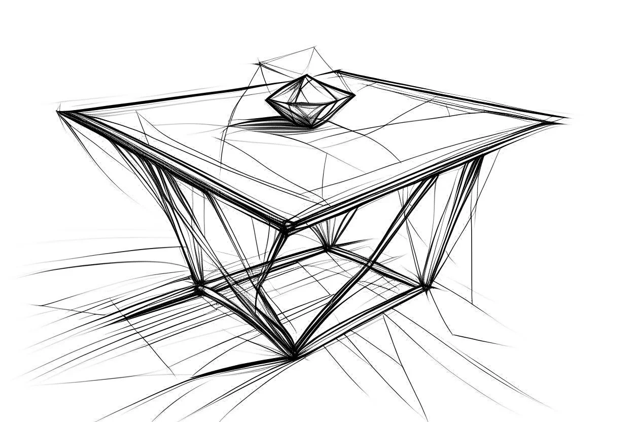 “Table” Concept Diamond Sketch with white background