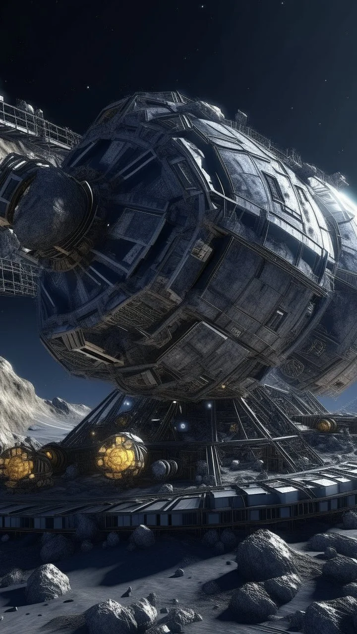 asteroid mining construction with big telescope