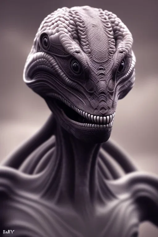 snake alien, head,8 eyes, evil, 8k, with hairs, finely detailed, photo realistic