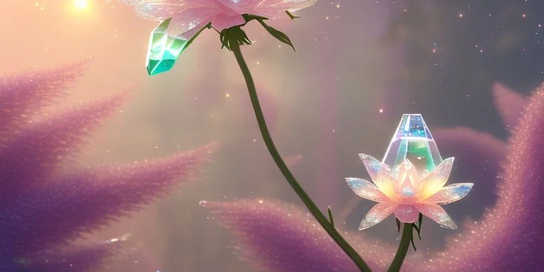 crystal subtle flower in a galactic ambiance beautiful fairy, transparent, delicate colors, in the foreground, full of details, smooth，soft light atmosphere, light effect，vaporwave colorful, concept art, smooth, extremely sharp detail, finely tuned detail, ultra high definition, 8 k, unreal engine 5, ultra sharp focus