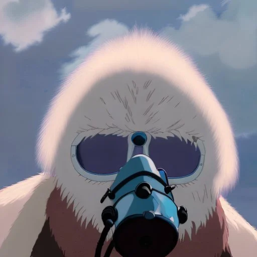 A Yeti with a gas mask