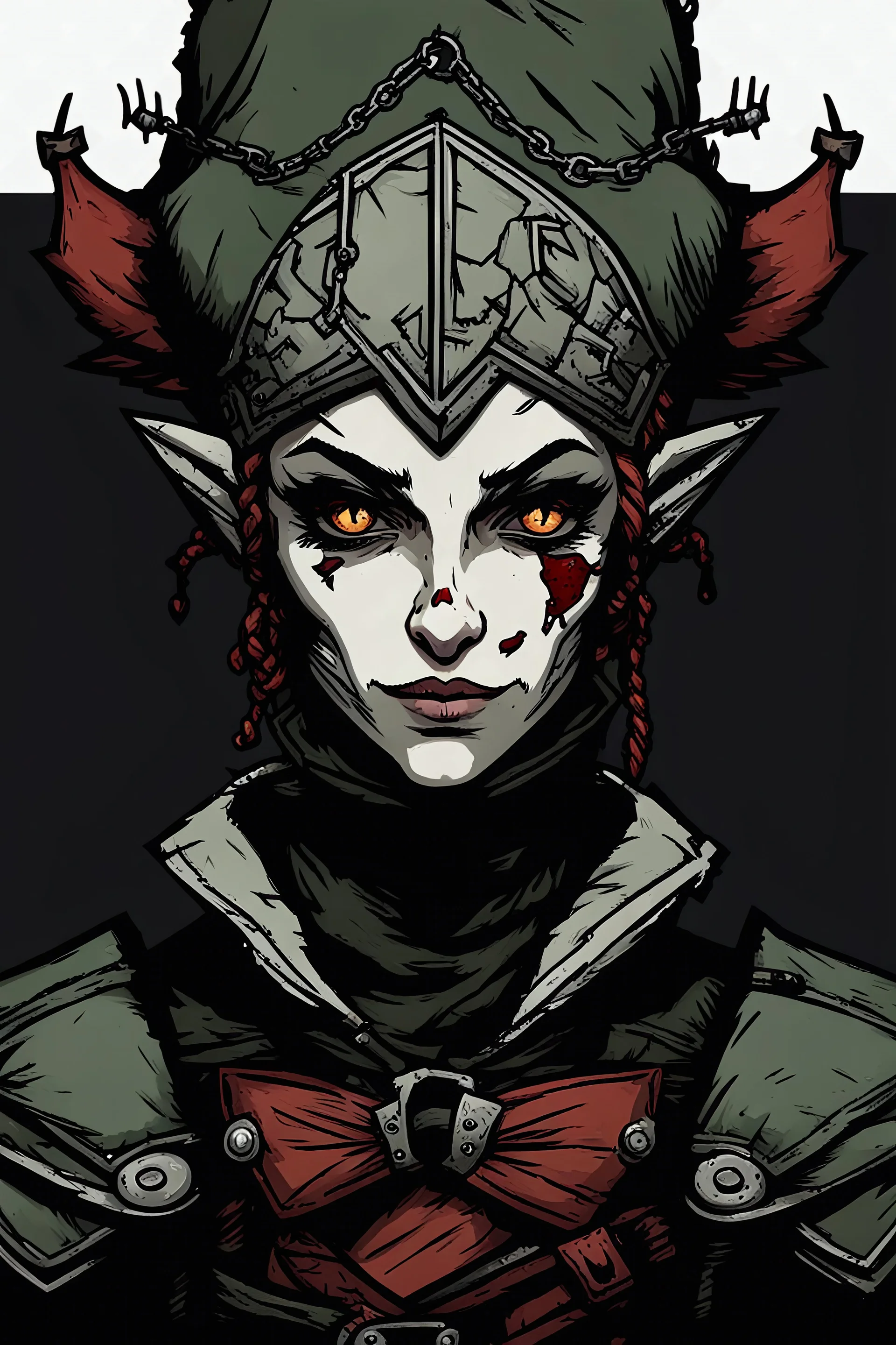 darkest dungeon elf readhead portrait