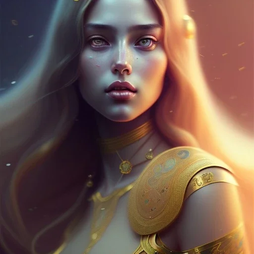 Arab princess , cute, beautiful, long hair, wavy hair, black eyes, head and shoulders portrait, cinematic, 8k, resolution concept art portrait by Greg Rutkowski, Artgerm, WLOP, Alphonse Mucha dynamic lighting hyperdetailed intricately detailed