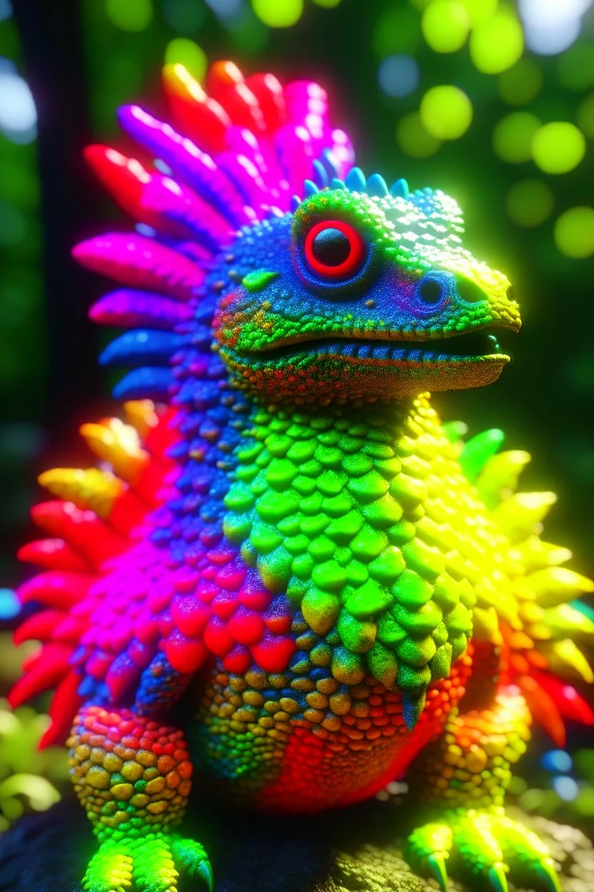 rainbow creature ,3d 4k octane render, smooth, sharp focus, highly detailed, unreal engine 5,