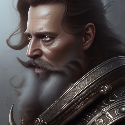 ultra realistic illustration, hulking herculean johnny depp as a rogue pirate thief from baldurs gate and diablo, intricate from baldurs gate, elegant, highly detailed, digital painting, artstation, concept art, smooth, sharp focus, illustration, art by artgerm and greg rutkowski and alphonse mucha