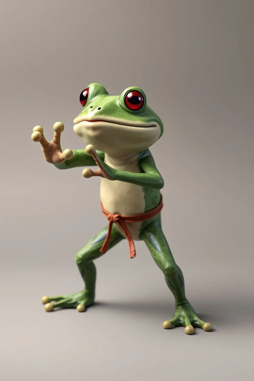 hi poly Mud Kung Fu Frog T-pose just the character and simple background