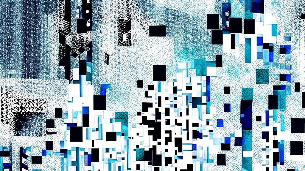 digital glitch pattern snow geometric abstraction by per kirkeby