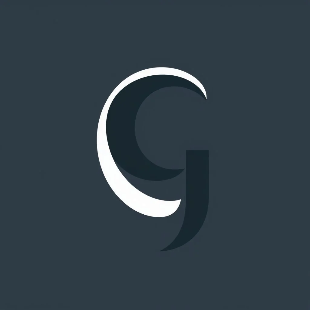 a simple abstract combining the shape of the capital letter G and the shape of an ear, vector