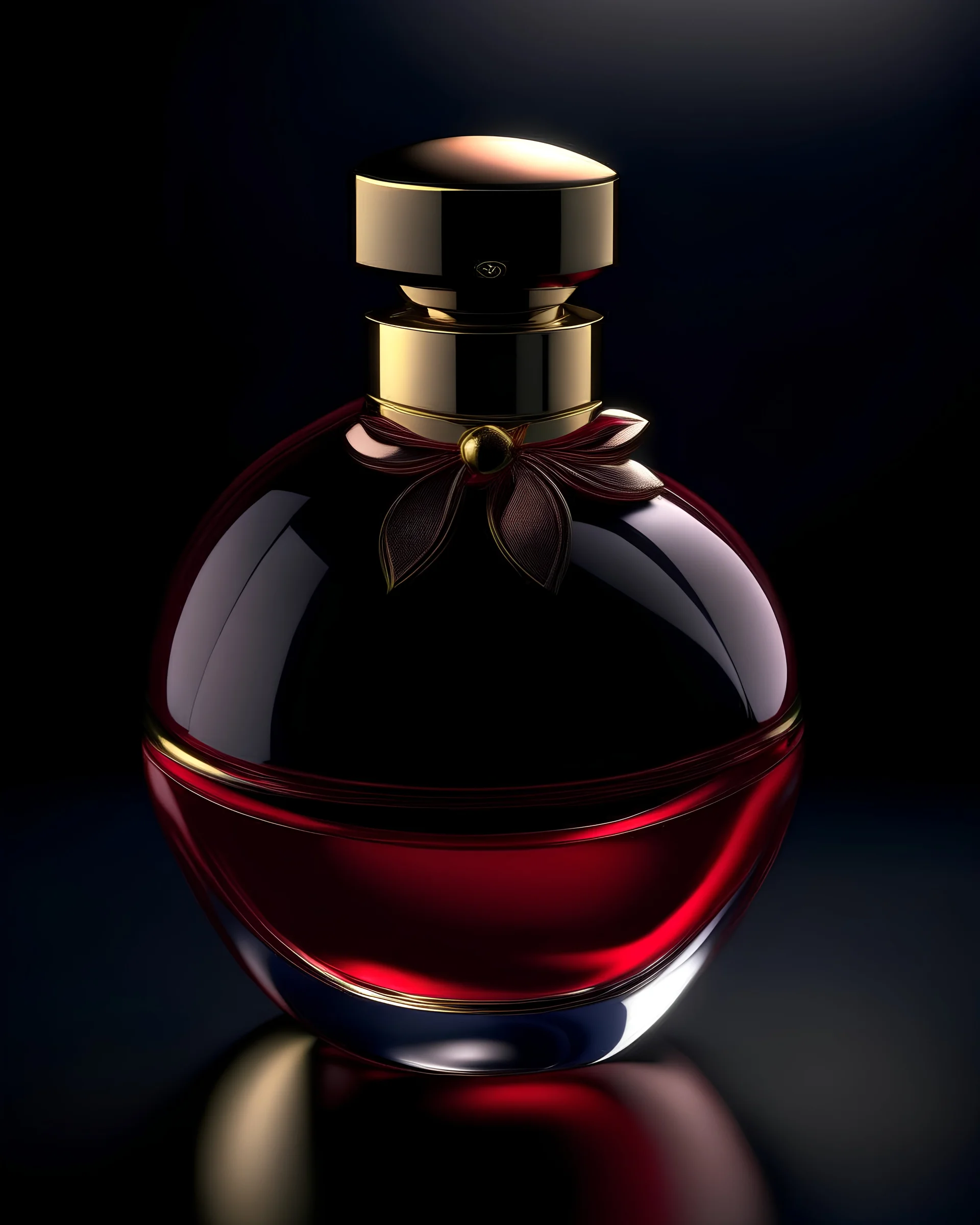 generate me an aesthetic complete image of Perfume Bottle with Velvet Ribbon