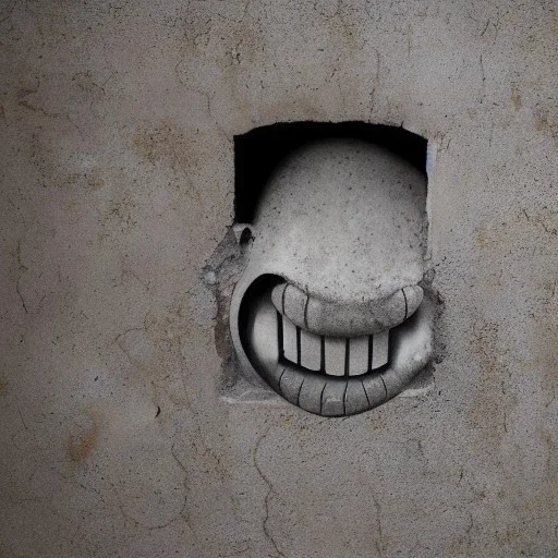 a room with a big mouth in the wall