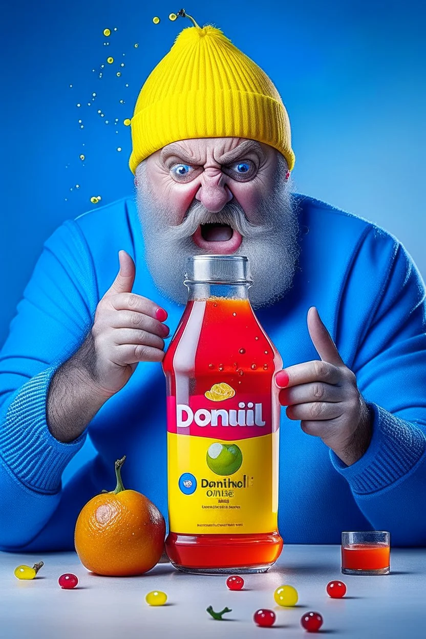 brand campaign for a new drink with orange and chili flavour with drunk dwarf high resolution