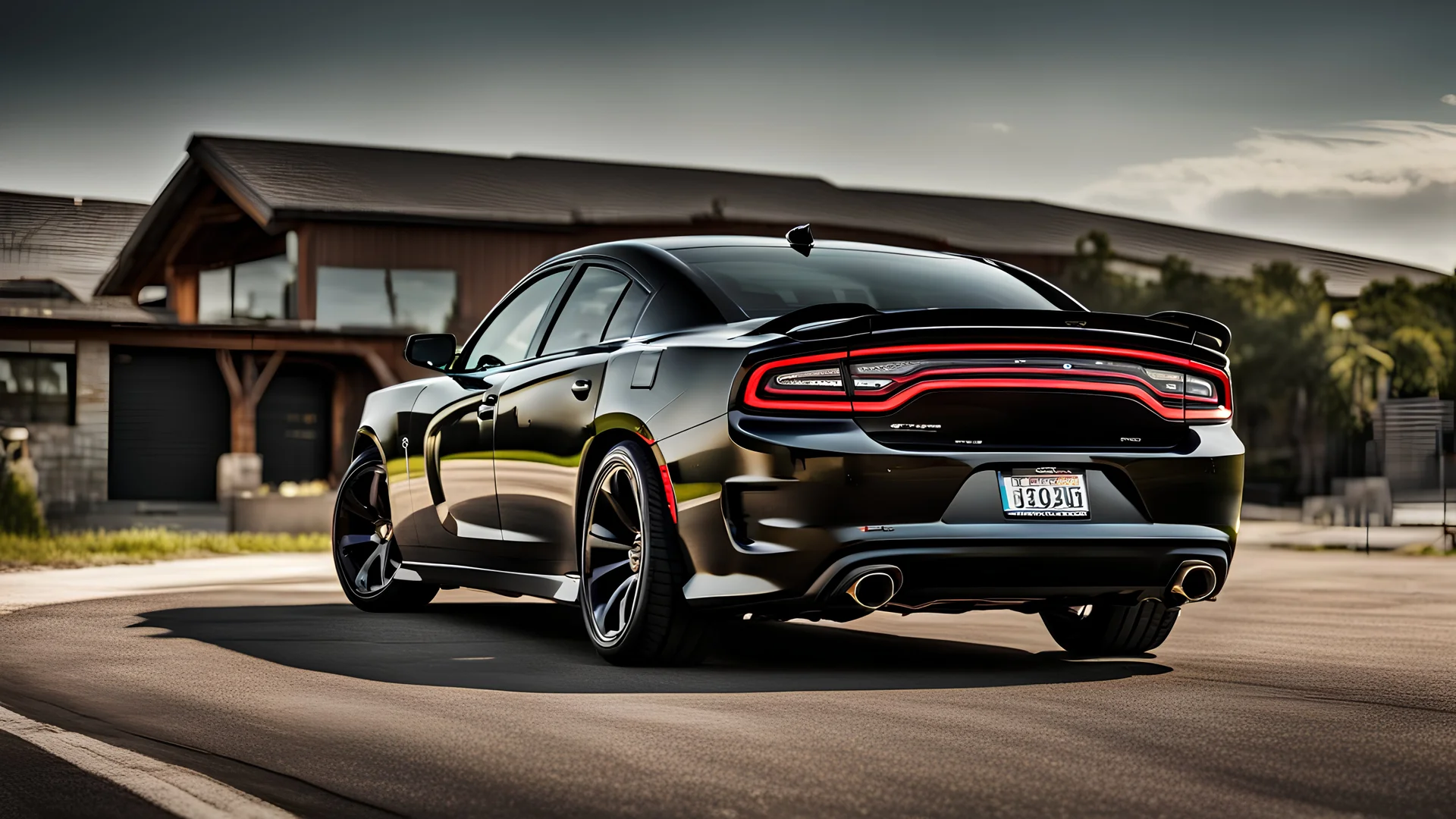 dodge charger luxury ,rear view, desktop wallpaper, 4K, Cinematic