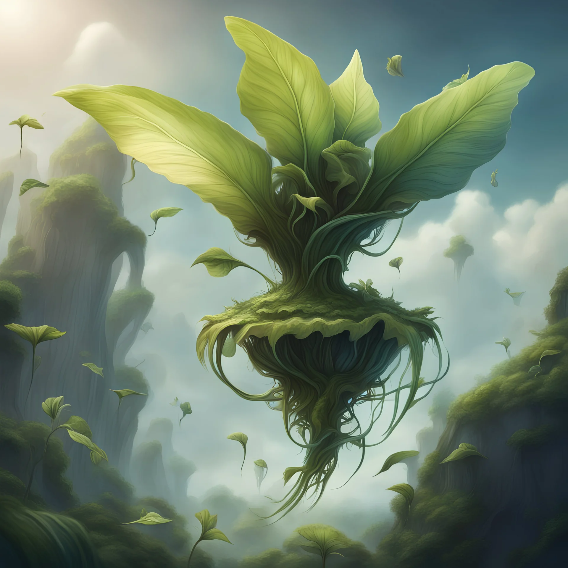 fantasy Plant that can fly. fantasy concept art