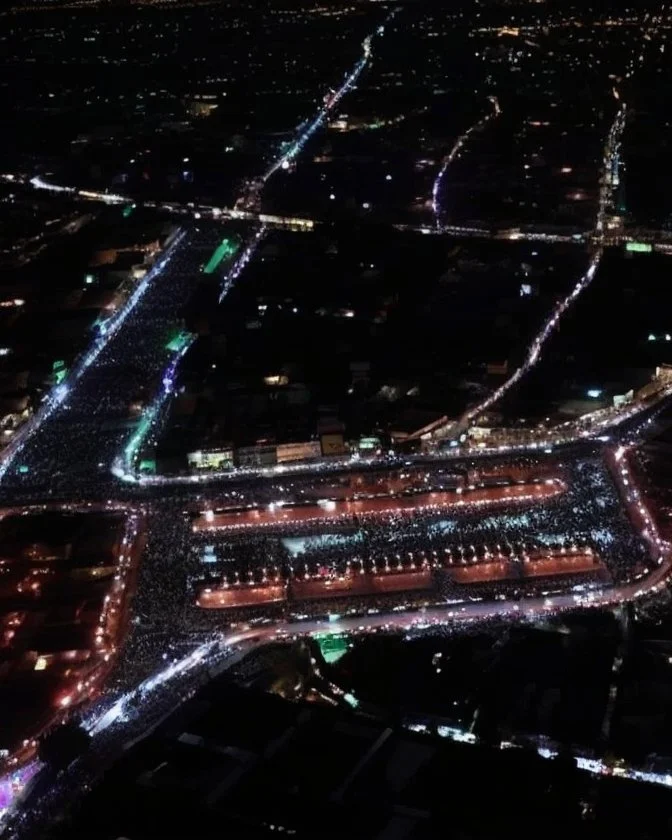 The city of Karbala and between the two holy shrine in night