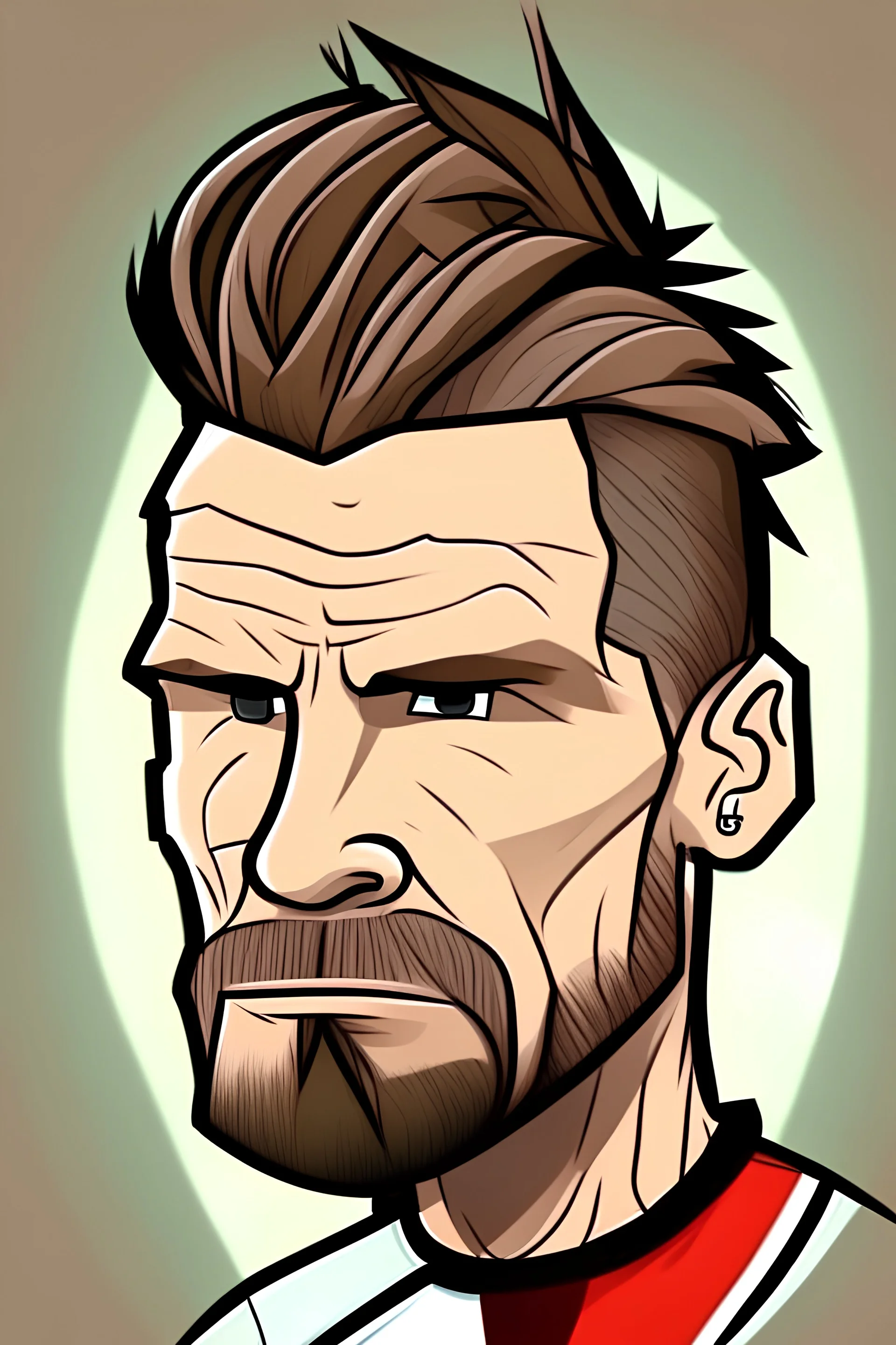 David Beckham Former football player cartoon 2d