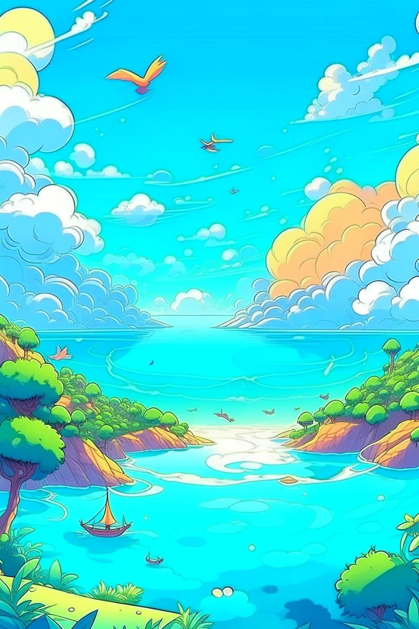 paradise sky cartoon