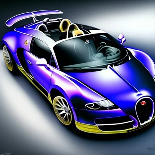 hyperrealism Drawing of 'Bugatti Veyron EB 16.4' three quarter frontal aerial view, by gaston bussiere, greg rutkowski, yoji shinkawa, yoshitaka amano, tsutomu nihei, donato giancola, tim hildebrandt,oil on canvas, cinematic composition,Sharp detail,extreme detail,fit full head inside picture,16k