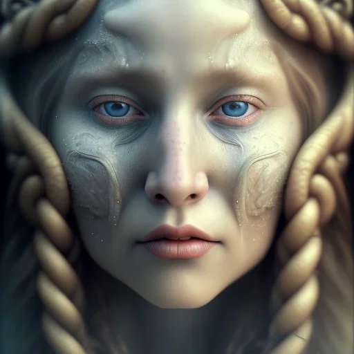 close up portrait face of fog as viking woman, fine detail, highly intricate, modern surrealism painting, defined cracks and breaks, high-quality, volumetric lighting, 8k, ultrahd, George Grie, Marco Escobedo, Igor Morski,Brian Froud, Howard Lyon, Selina French,