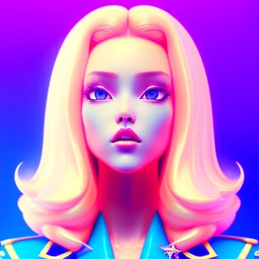 blonde busty woman, purpurin, minimal latex dress, oversize velvet coat, gradient color, BLUE, PINK, CYAN, neon, insanely detailed, 16k resolution, perfect eyes, cinematic smooth, intricate detail