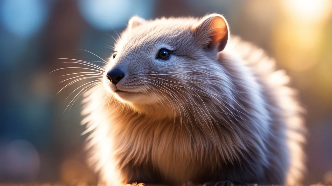 Strange, beautiful, unknown furry mammal, beautiful volumetric lighting, attractive composition, photorealistic, bokeh blur, extremely detailed, chiascuro