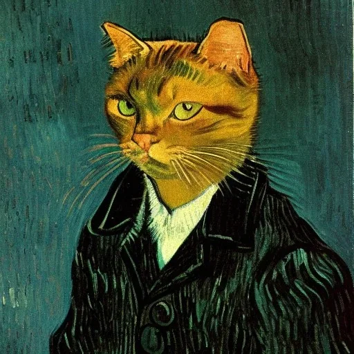 Portrait of a cat by Van Gogh