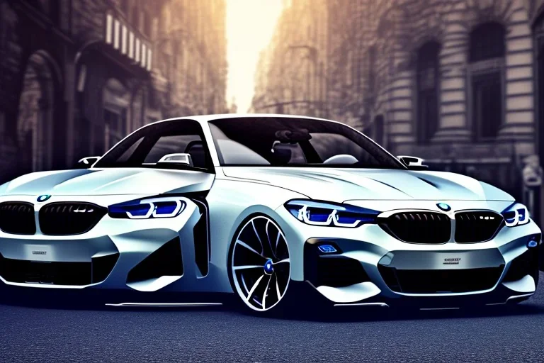 a bmw 2-door 4k ,ultra realistic,concept, 4k ,on street, parked