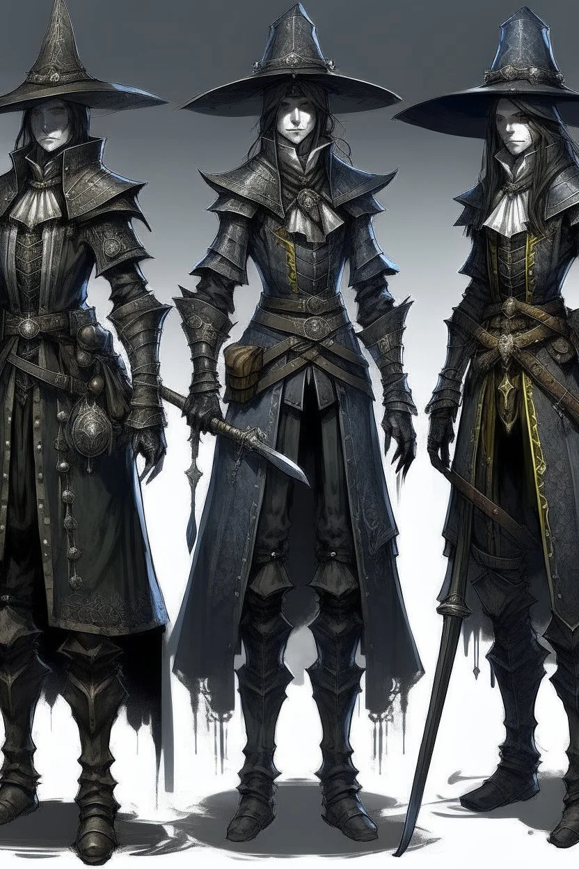 army of distopian victorian soldiers armors fantasy bloodborne