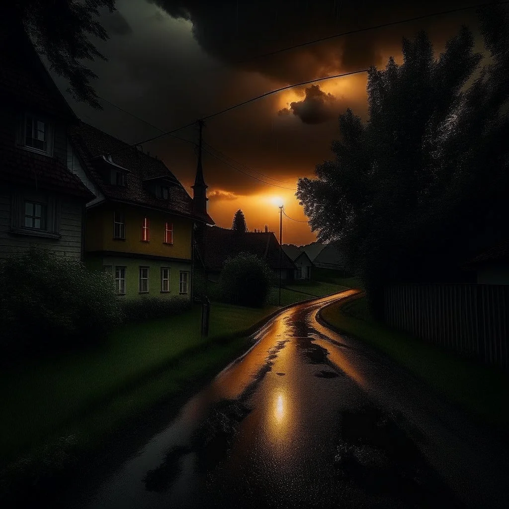 leaving home, photo quality, dark rainy sunset mood