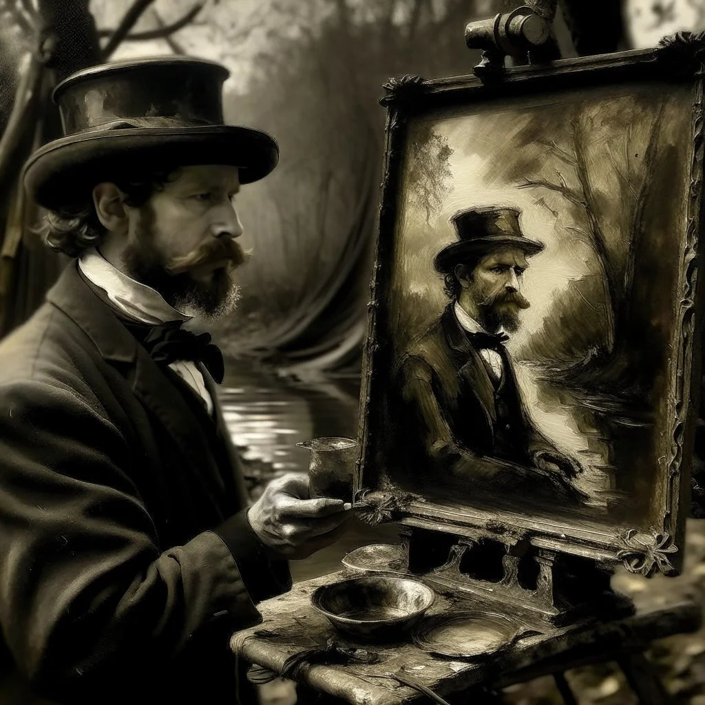 Collodion Process Look:::A historical scene reimagined in an impasto impressionist style, with a focus on capturing the emotions and atmosphere of the time period. Combine impasto with elements of historical realism.