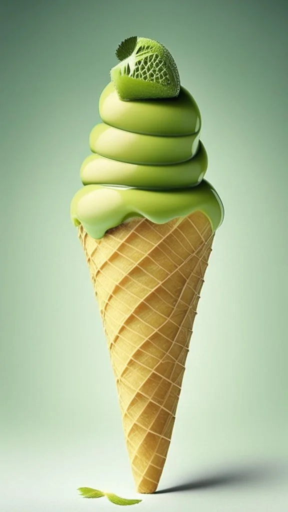 Kiwi Ice cream cone