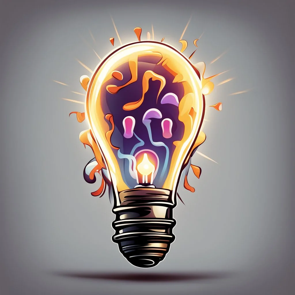 lightbulb game stylized, no background