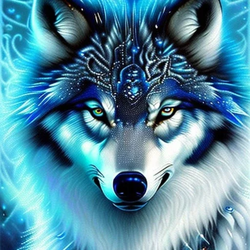 icy blue,mythical beautiful wolf creature ,feathers , elve fae, majestic, ominous, ice, scales,frost on skin, dnd character portrait, intricate, oil on canvas, masterpiece, expert, insanely detailed, 4k resolution, retroanime style, cute big circular reflective eyes, cinematic smooth, intricate detail , soft smooth lighting, soft pastel colors, painted Rena