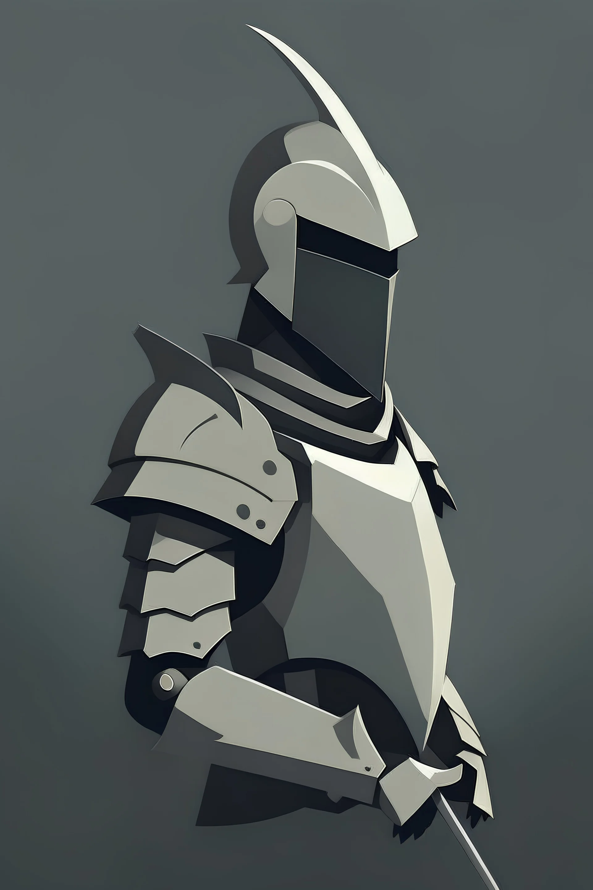 Minimalistic concept art of knight