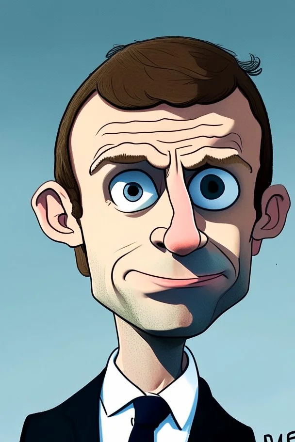 Emmanuel Macron cartoon 2d